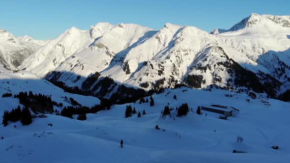 panorama view of Lech am Arlberg, Vorarlberg, Austria