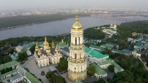 Magical Aerial View of the Kiev Pechersk Lavra Monastery