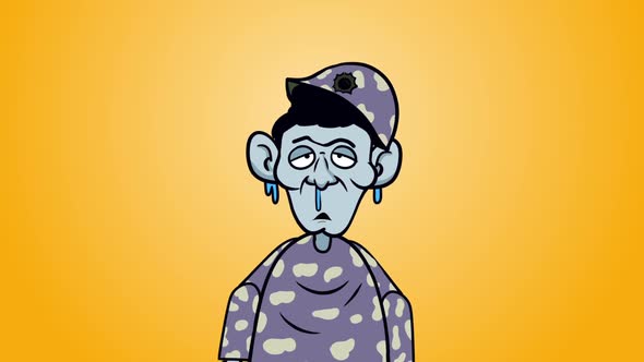 Zombie Soldier Character Talking