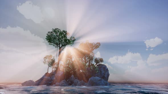 Rocky Island with Trees As Ocean alt