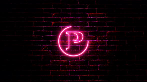 Pink Neon Light P Text Intro