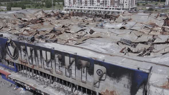 War in Ukraine Destroyed Shopping Center in Bucha