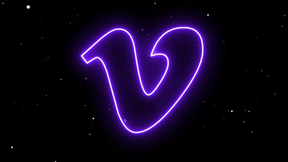 Neon Vimeo Social Media Icon