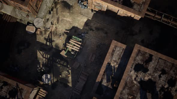 Aerial View of Abandoned Old Factory