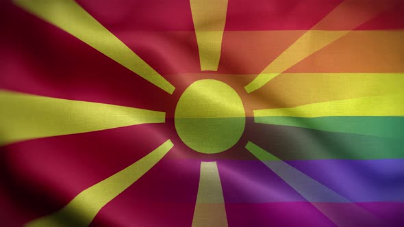 LGBT Macedonia Flag Loop Background 4K