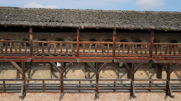 Aerial Shot The City Luck. Lubart's Castle. Ukraine