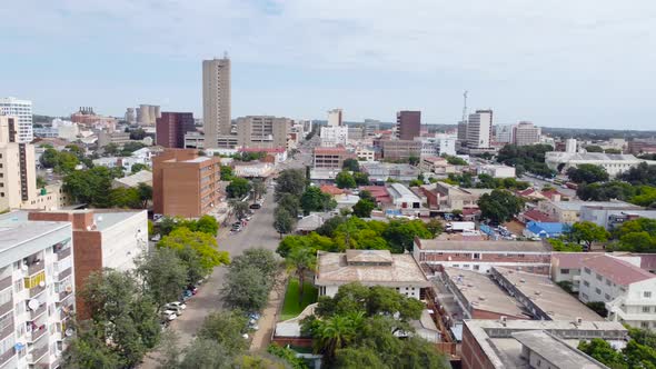 The Bulawayo Central Business District from the Samuel Parirenyatwa Street.