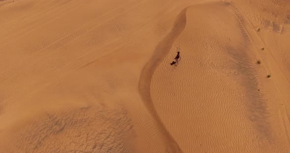 Girl Walks in the Desert