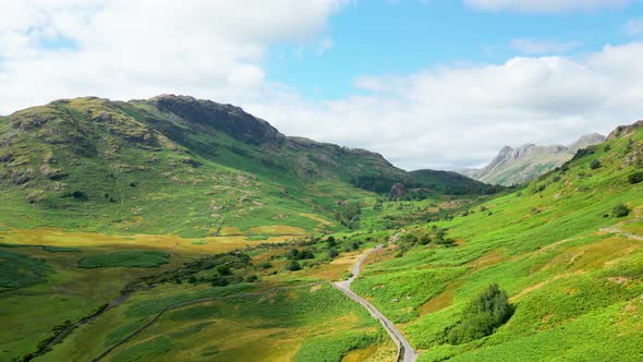 Amazing Landscape of Lake District National Park From Above  Travel Photography