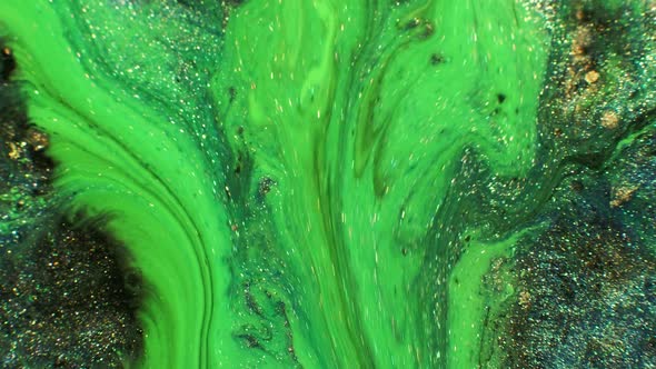 Acrylic Paint Art Neon Green Fluid