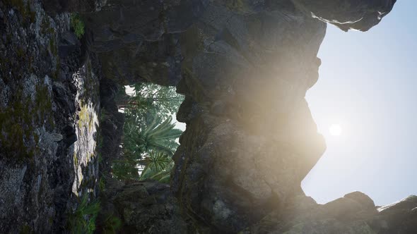 Sun Light Inside Mysterious Cave