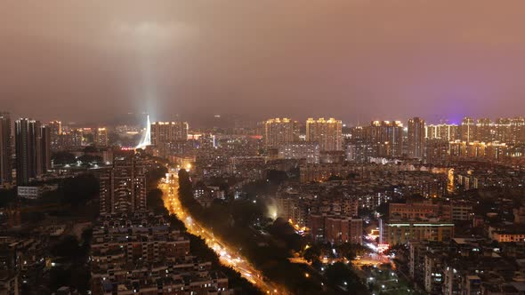 City Night Of Fuzhou, China A