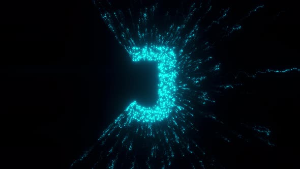 J Letter With Futuristic Particles 4K