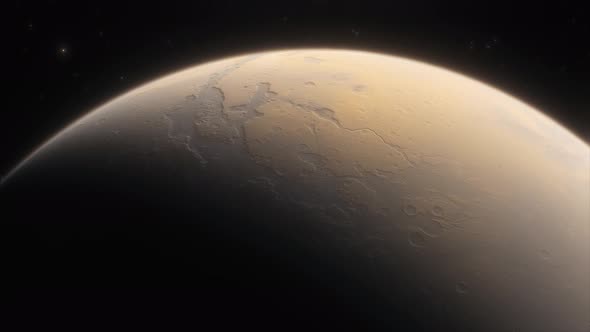 Planet Mars in Deep Space