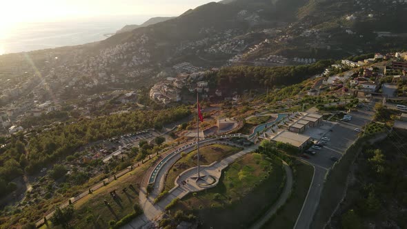 Aerial View Alanya Turkey  Resort Town Seashore