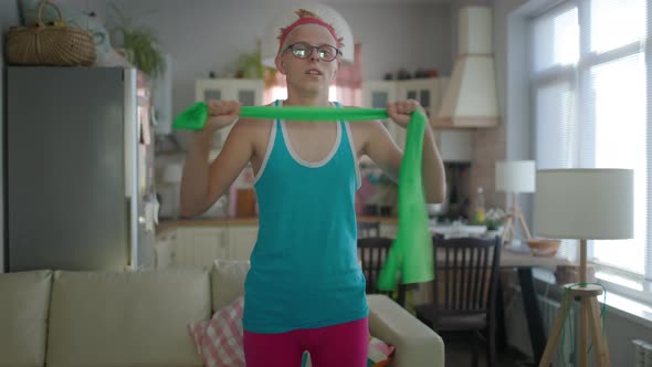 Cute Funny Young Gay Man Wearing Glasses And Bright Sportswear