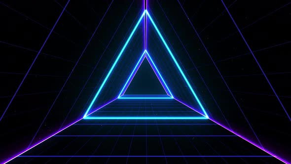 Motion Wave VJ Retro Style 80s Grid Triangles