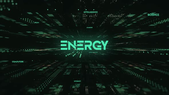 Sci Fi Digital Data Word Energy