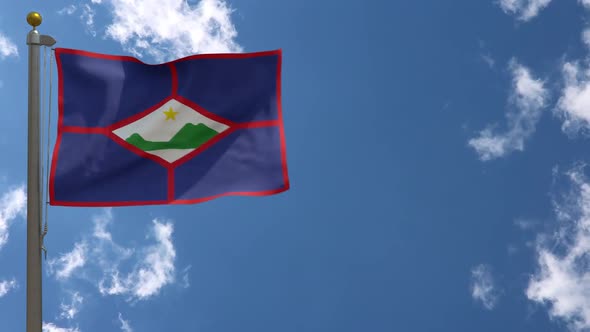 Sint Eustatius City Flag (Netherlands) On Flagpole
