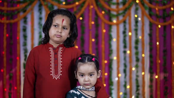 Indian Family Celebrating Raksha Bandhan Festival