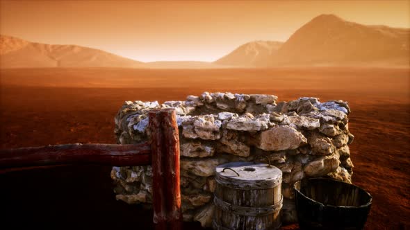 Old Stone Water Well in the Desert