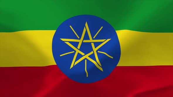Ethiopia Waving Flag 4K Moving Wallpaper Background
