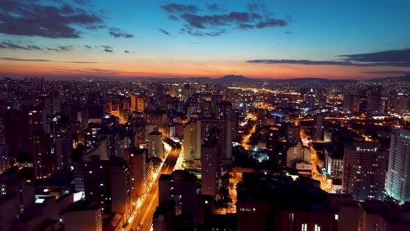 Metropolis panoramic cityscape of downtown Sao Paulo, Brazil.