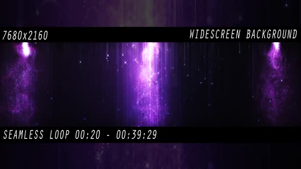Purple Glamour Dust Falling   Widescreen Background Particles Projection