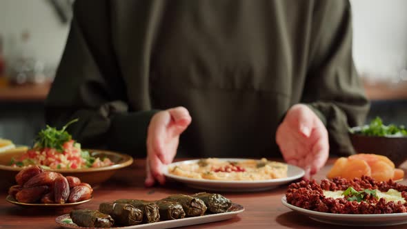 Hummus Closeup Middle Eastern National Traditional Food