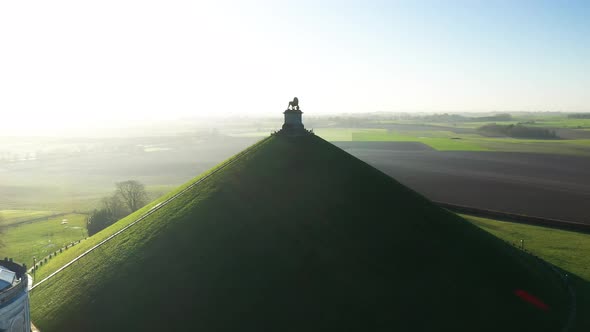 Aerial view of Waterloo War Memorial, Belgium.