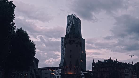 City of Frankfurt at Sunset