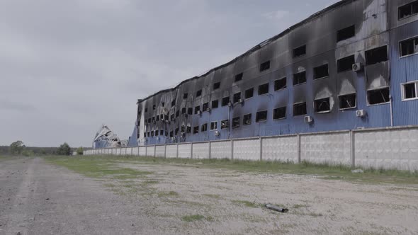 Bucha Ukraine  Warehouse Destroyed By War