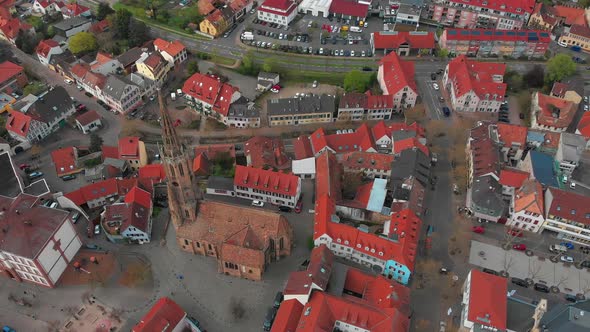 Beautiful top view of the central and historical part of Bad Durkheim.