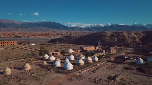 Yurts In Traditional Kyrgyz Style, Issyk Kul Lake