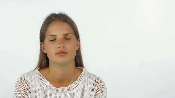 Young Woman Waking Up Her Sleepy Friend with an Alarm Clock 1080p