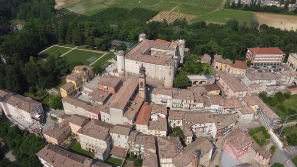 Costigliole D'asti Aerial View in Piedmont