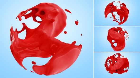 Red Color Sphere Splash alt