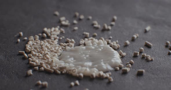 Timelapse of Dry Yeasts Activated with Water Droplets, Starts to Form a Bubble for Pastry and Baking