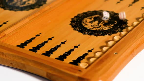 The Dice Fall Onto the Backgammon Board Two are Four