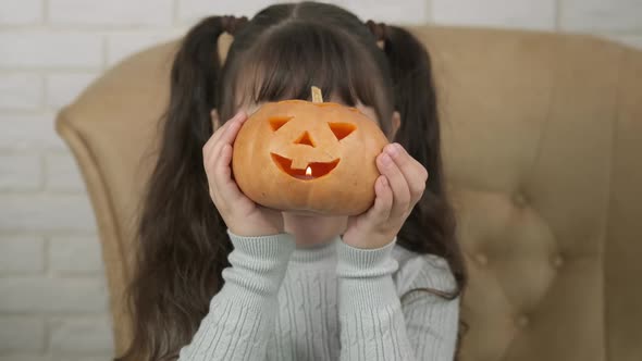 Pumpkin with happy face.