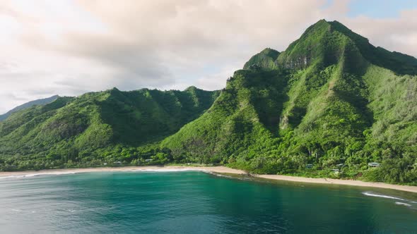Cinematic Hawaii Nature Landscape Aerial  Exotic Summer Vacation Background