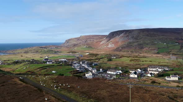 Aerial View of Glencolumbkille in County Donegal Republic of Irleand