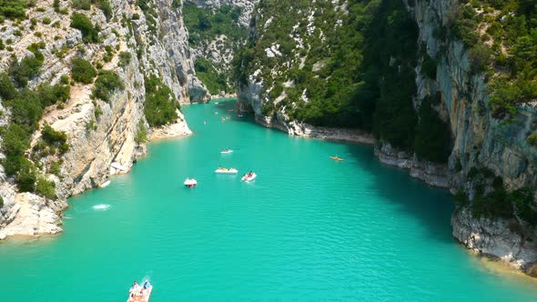 The Gorges of Verdon in France viewed from the Gatelas Bridge