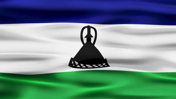 Lesotho Flag Waving