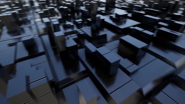 Black Iron Metal Boxes Industrial Concept 3d Style