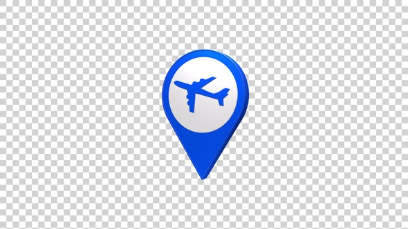Airport Map Pin Location Icon