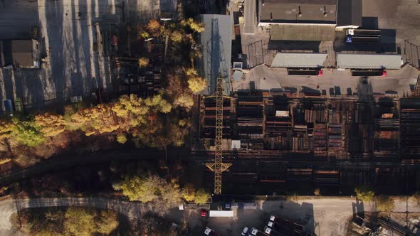 Flight Over a Large Metallurgical Plant