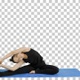 Young woman stretching her legs while, Alpha Channel - VideoHive Item for Sale