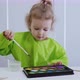 Little Toddler Child Drawing with Watercolor Paint. - VideoHive Item for Sale