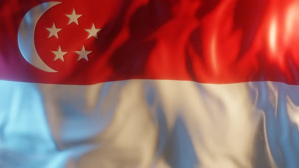 Singapore Flag with Edge Bump